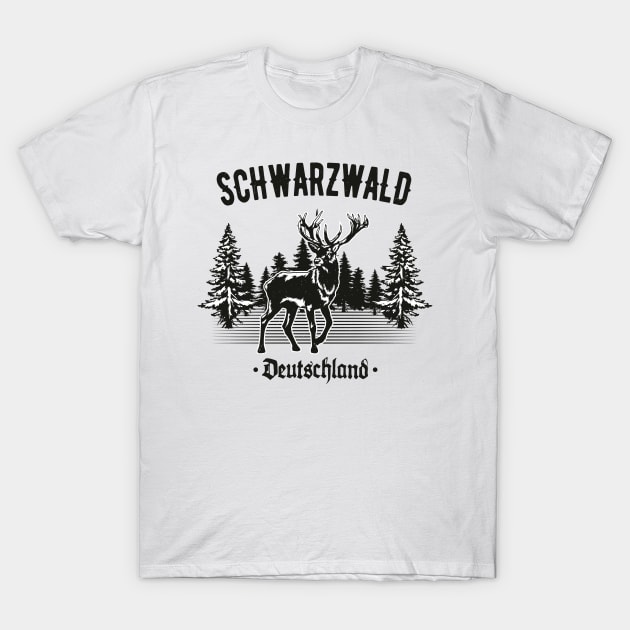 Schwabe Schwarzwald Deutschland Hirsch Wald T-Shirt by Foxxy Merch